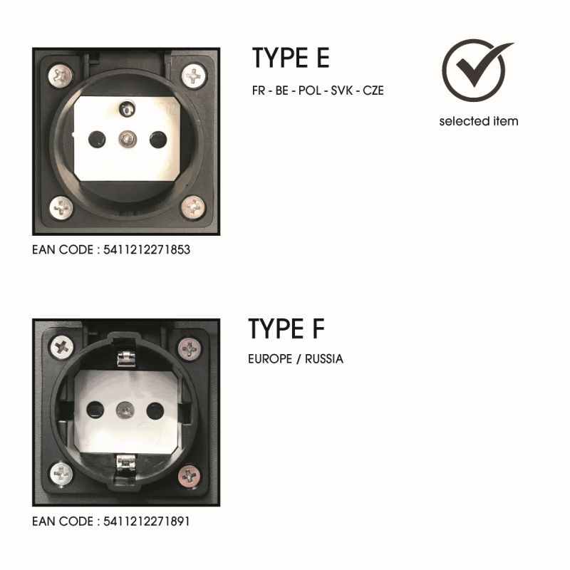 Lucide POWERPOINT - Vonkajší zásuvkový stĺp - Zásuvky s kolíkovým uzemnením - Typ E - FR, BE, POL, SVK / CZE štandard - Ø 10 cm - IP44 - Antracit